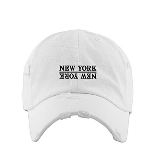 New York Vintage Baseball Cap Embroidered Adjustable Distressed Dad Hat