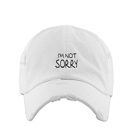 I'm Not Sorry Vintage Baseball Cap Embroidered Adjustable Distressed Dad Hat