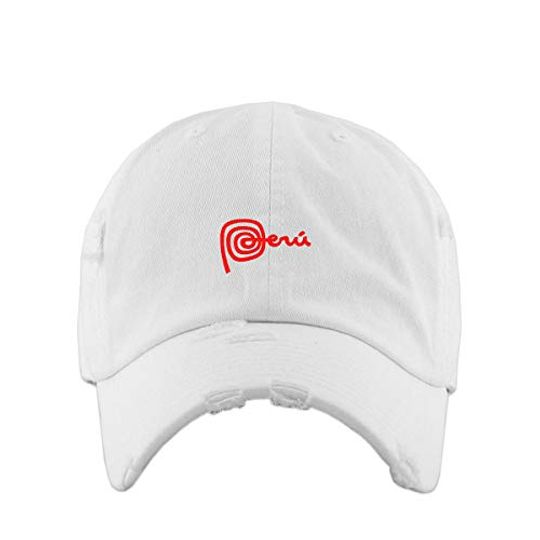 Peru Vintage Baseball Cap Embroidered Adjustable Distressed Dad Hat