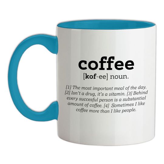 Funny Definition Coffee - Ceramic Mug - Latte Espresso Cafe Caffeine