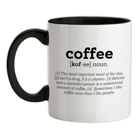 Funny Definition Coffee - Ceramic Mug - Latte Espresso Cafe Caffeine