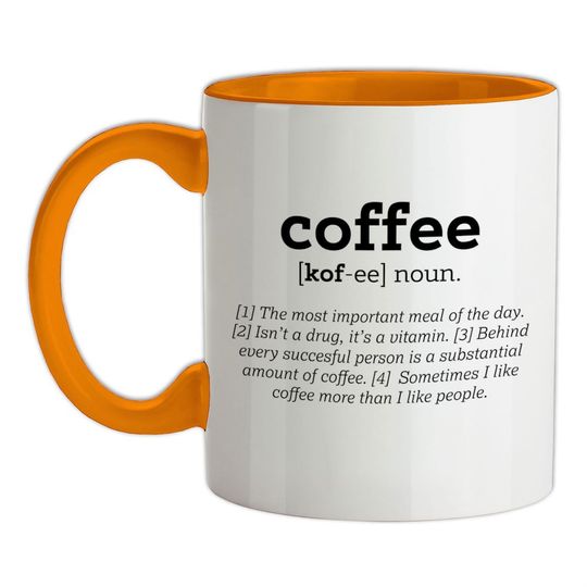 Funny Definition Coffee - Ceramic Mug - Latte Espresso Cafe Caffeine