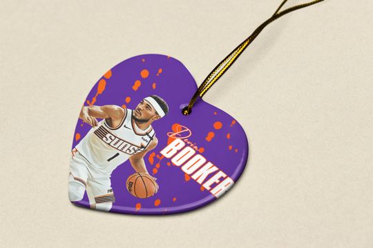 Devin Booker #1 Inspired Ceramic Christmas Ornament - Phoenix Tribute Keepsake