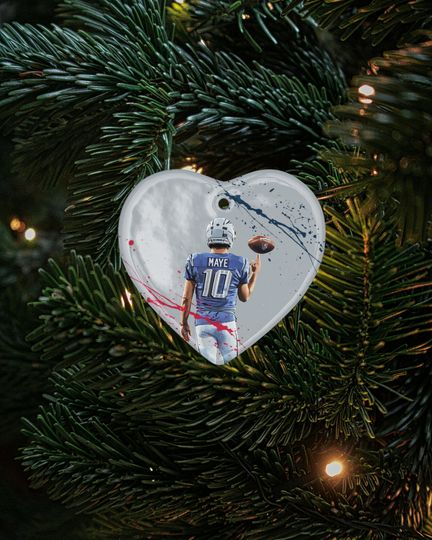 Drake Maye #10 Ceramic Christmas Ornament - New England Tribute Keepsake Xmas