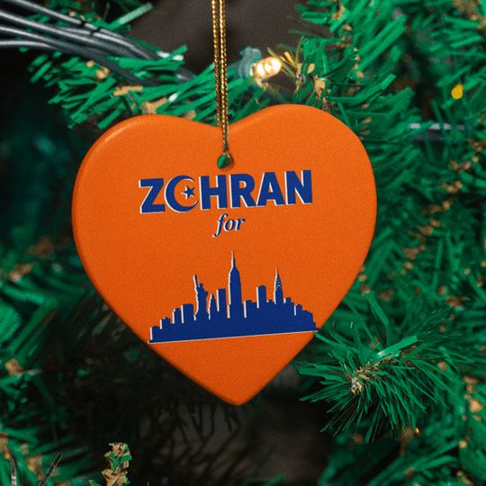 Zohran Mamdani For New York City Ceramic Christmas Ornament Holiday Keepsake