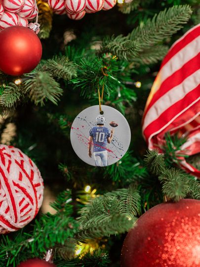 Drake Maye #10 Ceramic Christmas Ornament - New England Tribute Keepsake Xmas