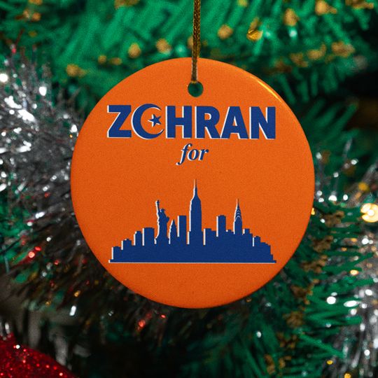 Zohran Mamdani For New York City Ceramic Christmas Ornament Holiday Keepsake