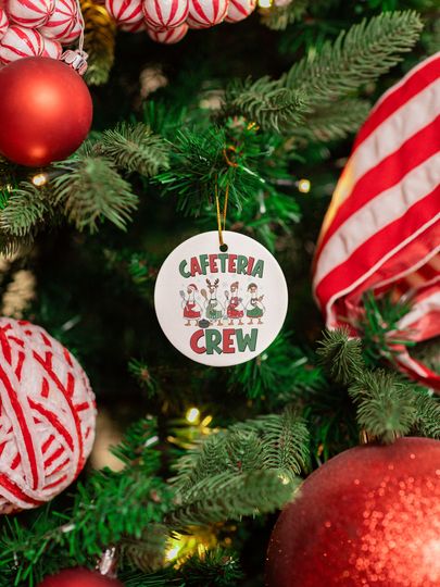 Funny Chef Turkey Ceramic Christmas Ornament - Cafeteria Crew Decor Keepsake