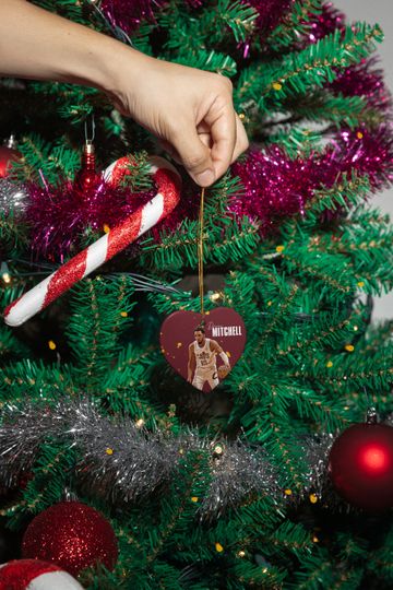 Donovan Mitchell #45 Inspired Ceramic Xmas Ornament - Cleve Tribute Keepsake