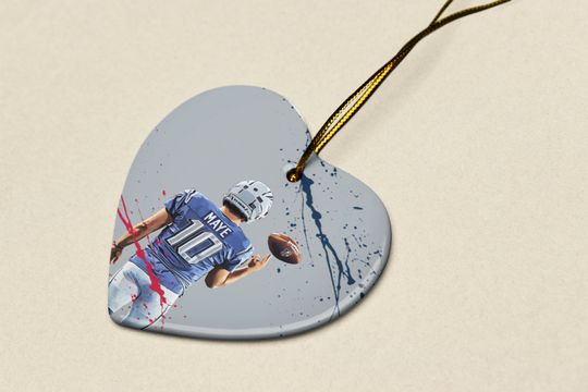 Drake Maye #10 Ceramic Christmas Ornament - New England Tribute Keepsake Xmas