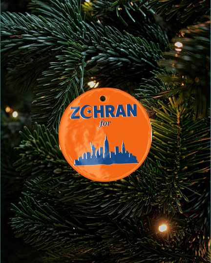 Zohran Mamdani For New York City Ceramic Christmas Ornament Holiday Keepsake