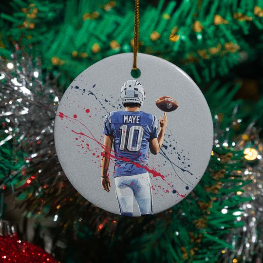 Drake Maye #10 Ceramic Christmas Ornament - New England Tribute Keepsake Xmas