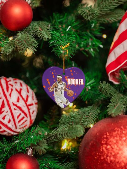 Devin Booker #1 Inspired Ceramic Christmas Ornament - Phoenix Tribute Keepsake