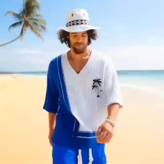 Men’s V-neck Summer Casual Short Sleeve Shorts Two-Piece Set