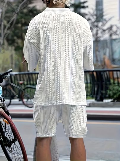 Men’s V-Neck Casual Summer Shorts Set