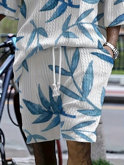 Men's Summer Casual V-Neck Outfit Set