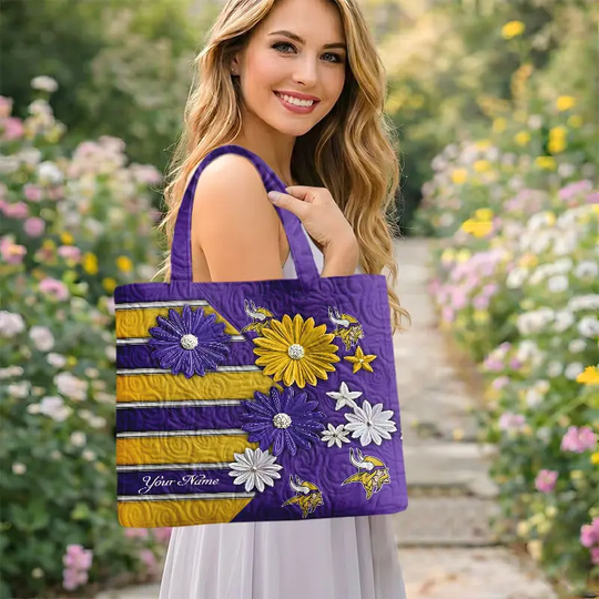 Minnesota Vikings Quilted Tote Bag