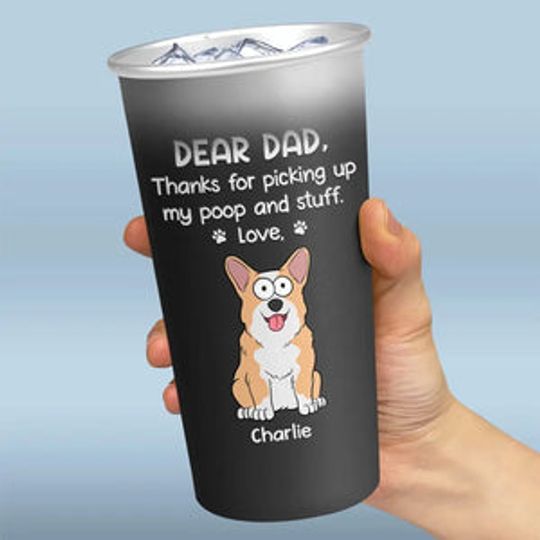 Dear Dad You Are Awesome - Dog Personalized Custom Aluminum Changing Color Cup
