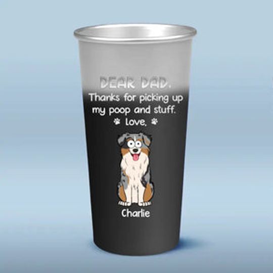 Dear Dad You Are Awesome - Dog Personalized Custom Aluminum Changing Color Cup