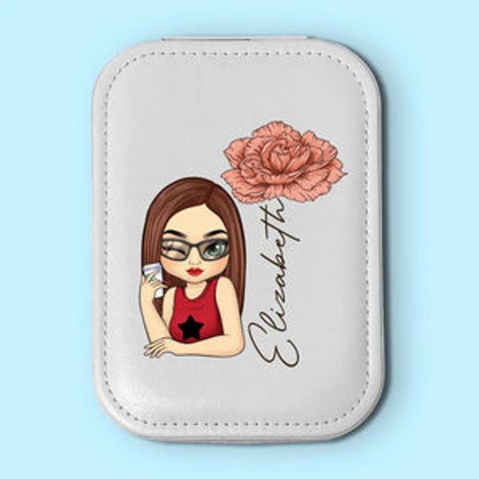 Stay Golden And Shine Your Light - Personalized LED Makeup Box, Gift For Mom, Daughter