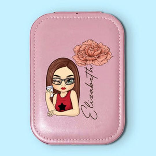 Stay Golden And Shine Your Light - Personalized LED Makeup Box, Gift For Mom, Daughter