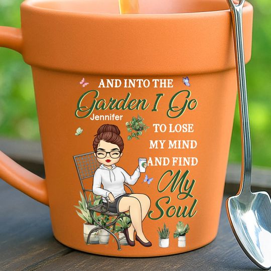 Custom Plant Pot Ceramic Mug - Personalized Garden Gifts For Gardeners