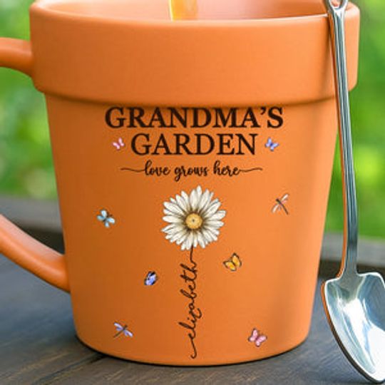 Custom Plant Pot Ceramic Mug - Personalized Birthday Gifts For Mom