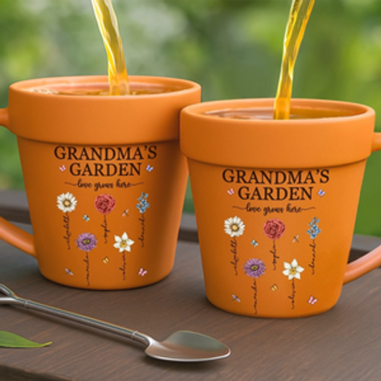 Custom Plant Pot Ceramic Mug - Personalized Birthday Gifts For Mom