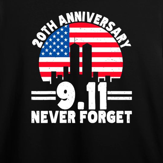 Never Forget 9 11 20th Anniversary Retro Patriot Day 2021 T Shirt