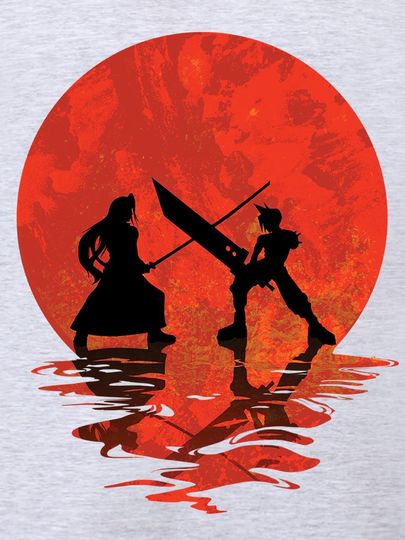 Cloud vs Sephiroth 3D Men's Grey T-Shirt