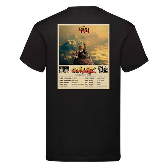 Gorillaz 2026 Mountain Tour Graphic T-Shirt