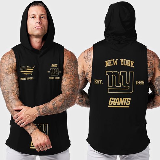 New York Giants Men Workout Hooded Tank Top