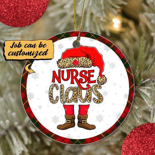 Santa Claus Costume Personalized Job Ceramic Circle Custom Ornament