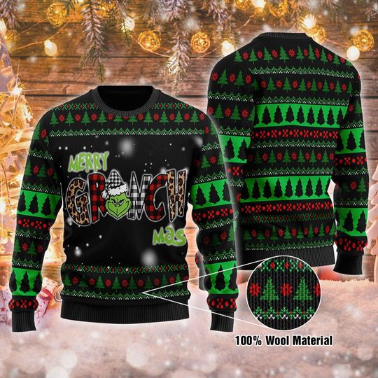 Merry funny character Mas Woolen Ugly Christmas Party 3D Sweater