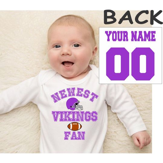 Personalized Name And Number Newest Vikings Fan Bodysuits