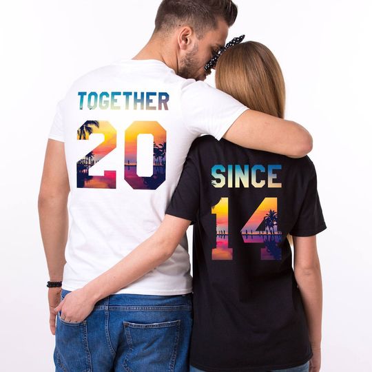 Together Since Shirts, Anniversary Gift Ideas, Valentine's Day Matching Shirts, Couple Custom Shirts