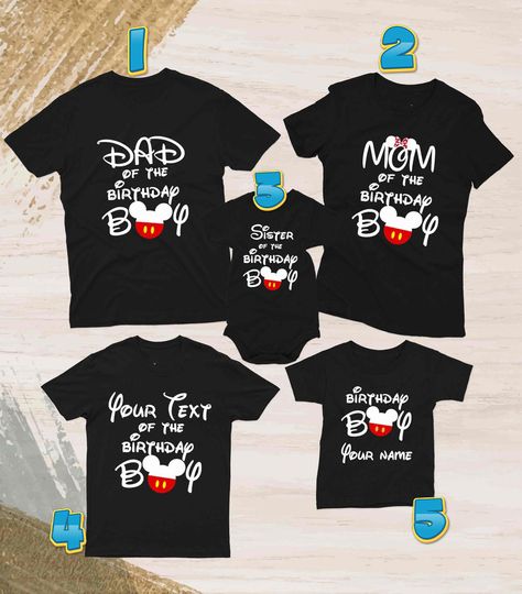 Discover Custom Birthday Boy Disney Birthday Family  T-Shirt