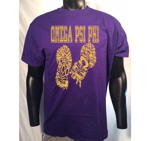 Omega Psi Phi Marching BOOTPRINT  T Shirt