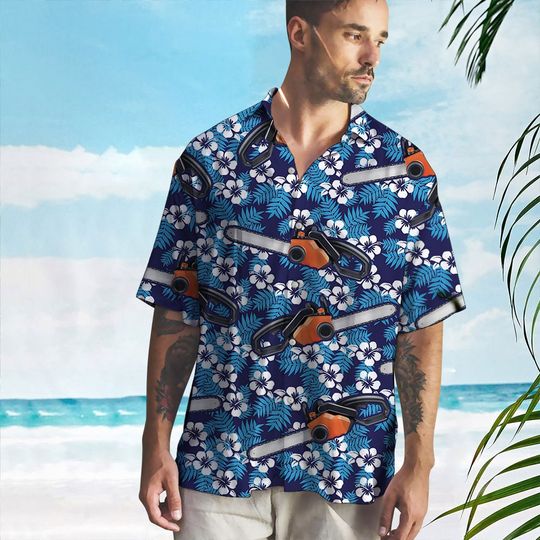 Discover Chainsaw Hawaiian Shirt, Arborist Beach Shirt, Arborist Summer Shirt