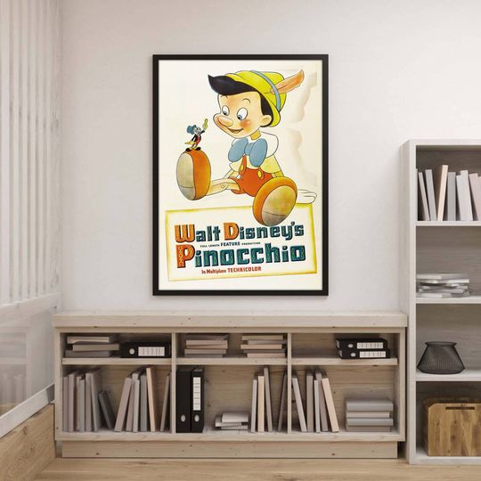 Vintage Pinocchio Poster Pinocchio 1940 Film Poster Disney Pinocchio Poster