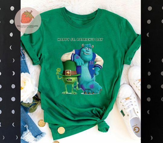 Happy St. Patrick's Day Mike Wazowski James P. Sullivan shirt, Disney St. Patrick's Day Shirt