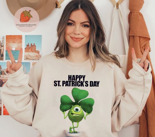 Happy St. Patrick's Day Mike Wazowski shirt, Disney St. Patrick's Day Shirt