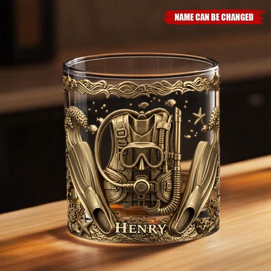 Discover Scuba Diving Life - Personalized Scuba Diving Whiskey Glass