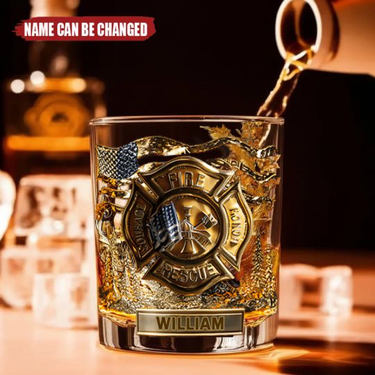 Discover Awesome Firefighter - Personalized Whisky Glass