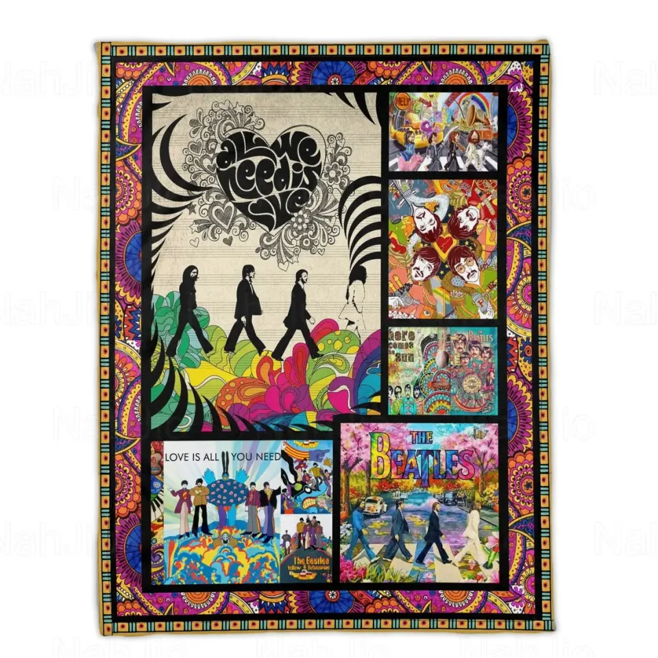 The Beatles Fleece Blanket, The Beatles Rock And Roll Gift For Fans