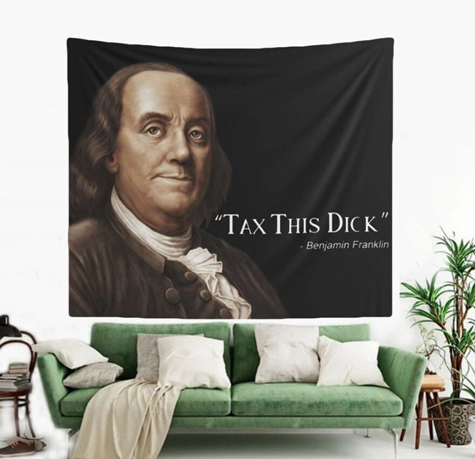 Funny Meme Tapestry Benjamin Franklin Wall Tapestry Aesthetic Room Decor Party Backdrop Home Tapestries