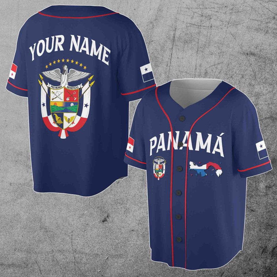 Flag Coat Of Arms Panam Camisa Custom Name 3D Baseball Jersey