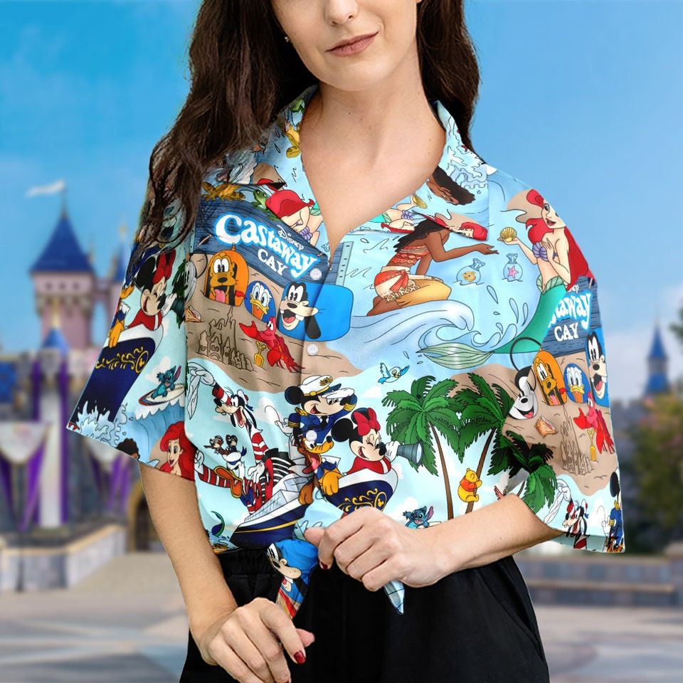 Mouse Channel Cruise Trip 3D All Over Printed Hawaiian Shirt, Mermaid And Friend Aloha Shirt, Summer Vacation Shirt, Cruise Hawaii Shirt