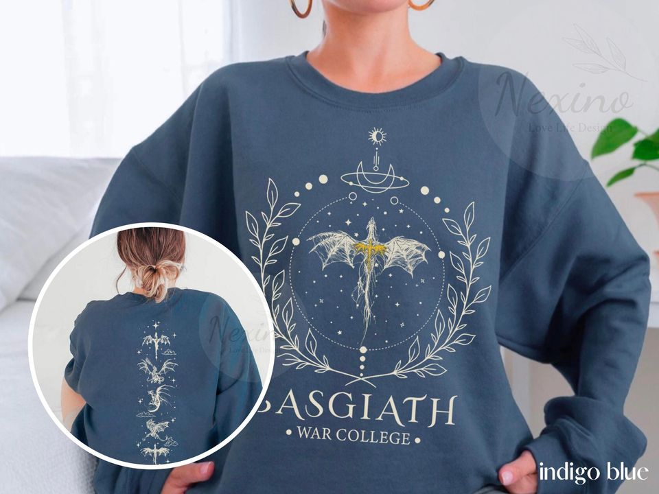 Fourth Wing Double Sided Shirt Sweatshirt Hoodie, Basgiath War College