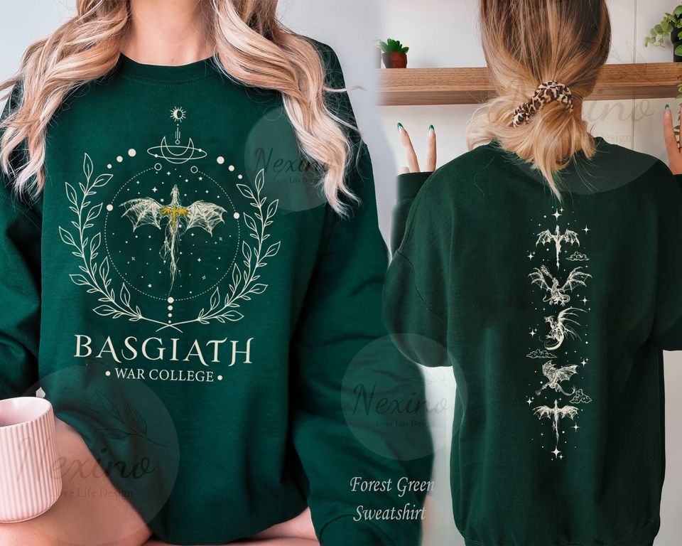 Fourth Wing Double Sided Shirt Sweatshirt Hoodie, Basgiath War College